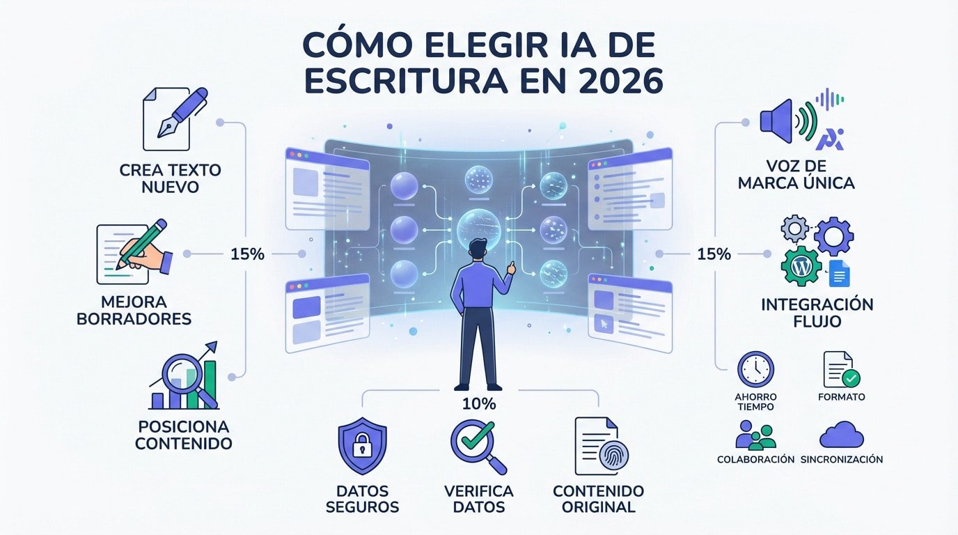 Guía visual para seleccionar la mejor herramienta de escritura con inteligencia artificial en 2026