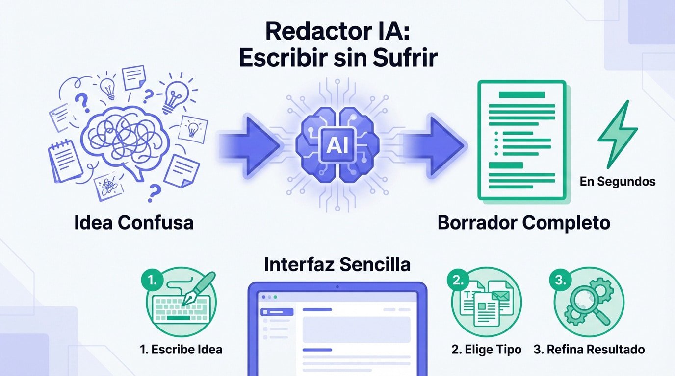 Persona utilizando un redactor de IA online para crear contenido rápidamente
