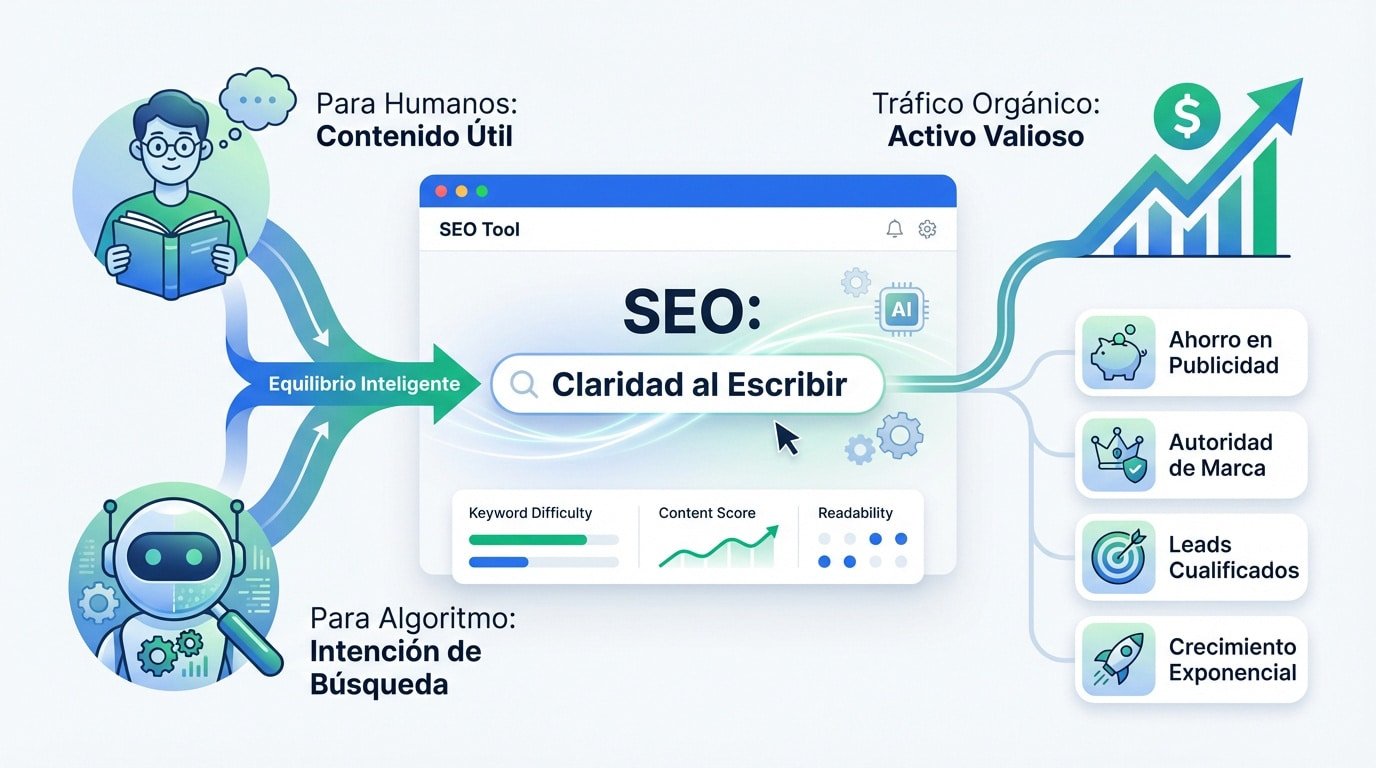 Equilibrio entre redacción humana y optimización SEO para buscadores
