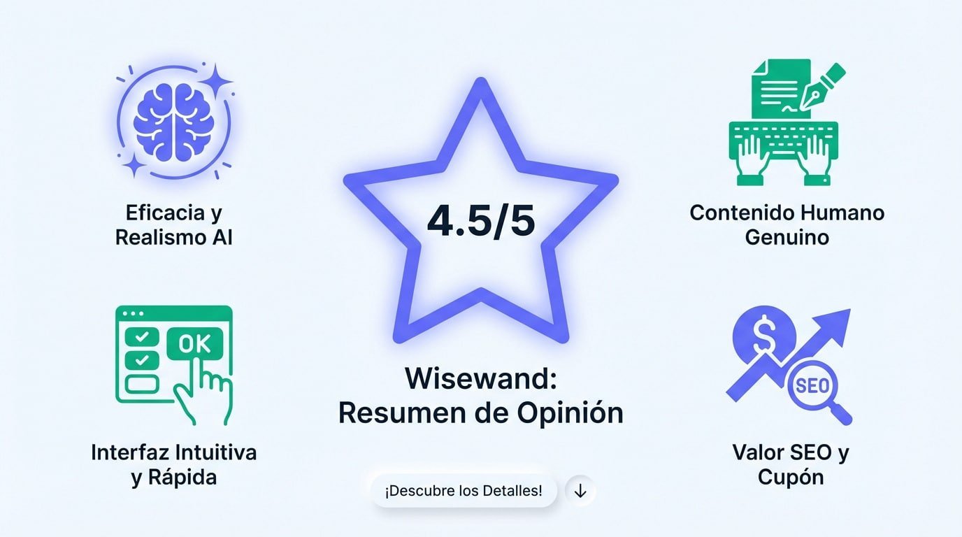 Resumen de la calificación de 4.5 estrellas para Wisewand