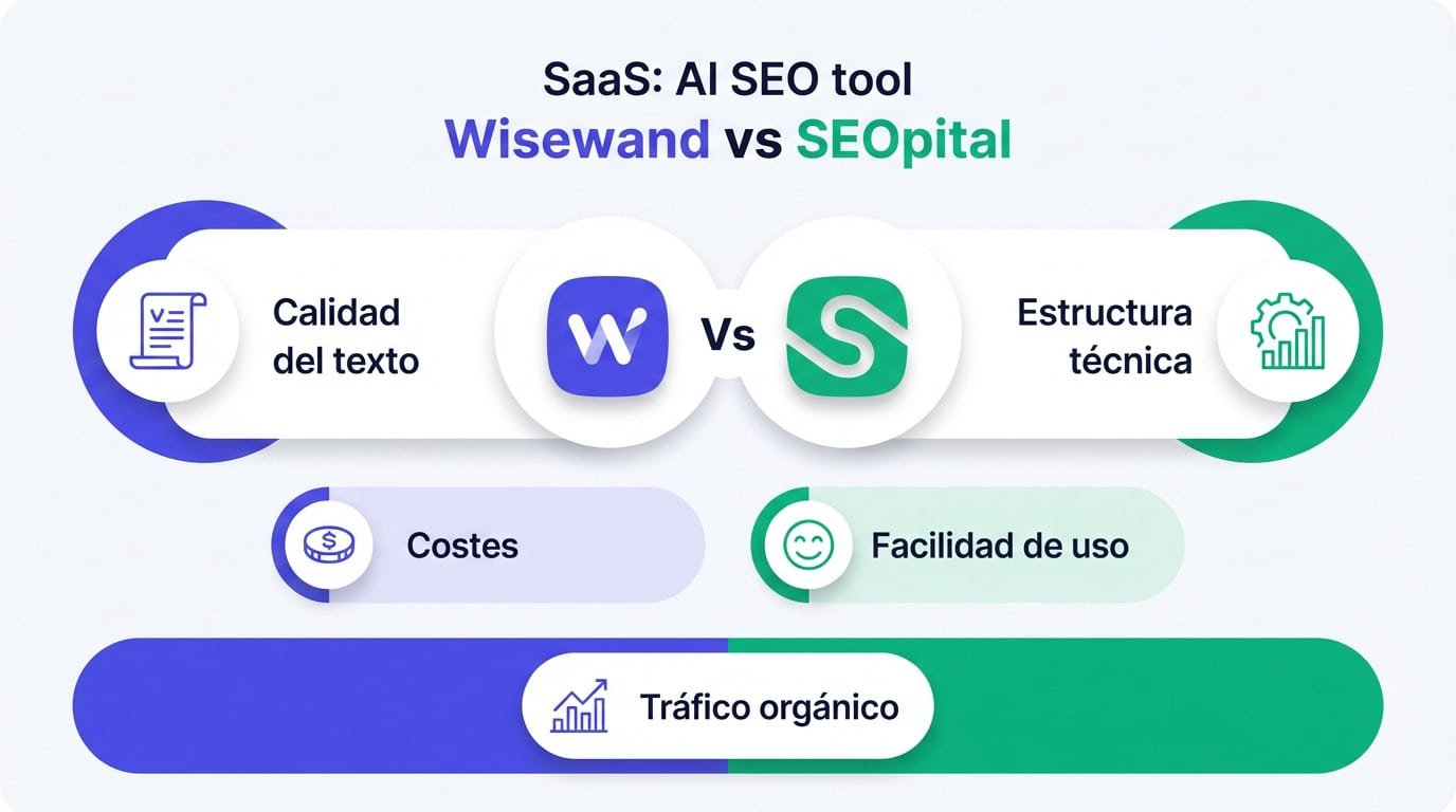 Comparativa entre las herramientas de IA SEO Wisewand y SEOpital para redactores